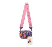 Fritzi x Frida Kahlo Easy Go Canvas Crossbody Bag Nature Folk Sac Bandoulière Femme Sac à Main Loisirs Quotidien Festival Fermeture Éclair Canvas 12 x 19.5 x 7.5 cm, Violet