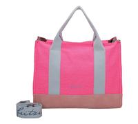 Fritzi Canvas Tote Bag Canvas Neon Pink Shopper Sac cabas mélange coton Femme Sac à main bandoulière Festival Ville Plage vegan 29,5 x 40 x 14 cm, Rose