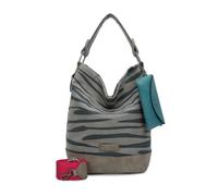 Fritzi aus Preußen Sac à épaule kaki vert foncé pour femme - Canvas Izzy07 Olga Hobo Bag Zebra Wild 167456
