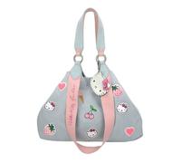 Fritzi Hello Kitty Izzy Medium Limited Sticker Femme Shopper Toile Mélange Coton Bouton-Pression Sac Épaule Sac Bandoulière Écussons Poche Zippée Quotidien Loisirs Voyage 30 x 43 x 16 cm, Bleu