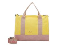 Fritzi Canvas Tote Bag Canvas Sun Shopper Sac cabas mélange coton Femme Sac à main bandoulière Festival Ville Plage vegan 29,5 x 40 x 14 cm, Jaune