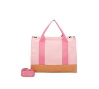 Fritzi Canvas Tote Bag Canvas Candy Shopper Sac cabas mélange coton Femme Sac à main bandoulière Festival Ville Plage vegan 29,5 x 40 x 14 cm, Rose