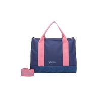 Fritzi Canvas Tote Bag Canvas Navy Shopper Sac cabas mélange coton Femme Sac à main bandoulière Festival Ville Plage vegan 29,5 x 40 x 14 cm, Bleu
