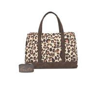 Fritzi Easy Tote Limited Leo Camel Grand Cabas Femme en Toile Motif Léopard avec Fermeture Éclair pour Quotidien Travail Shopping Voyage 17 L Beige-Marron
