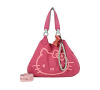 Fritzi Izzy Hello Kitty Head Flocked Canvas M Shopper Sac Cabas Femme Sac Bandoulière Sac à Main Loisirs Quotidien Travail Festival Bouton-Pression Canvas 34 x 45 x 16 cm - Violet, Rose, Gris