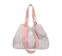 Fritzi Izzy Medium Limited Painted Straw sac cabas femme effet paille sac shopper été festival pendentif étui lunettes style raffia 29 x 42 x 15 cm - silver jade, nut, nature, black