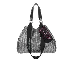 Fritzi Izzy Medium Limited Painted Straw sac cabas femme effet paille sac shopper été festival pendentif étui lunettes style raffia 29 x 42 x 15 cm - silver jade, nut, nature, black