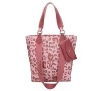 Fritzi Izzy02 Canvas Leo Brick Shopper Sac cabas mélange coton Femme Sac à main Festival Ville Plage vegan étui lunettes amovible imprimé léopard 39 x 32 x 11 cm, Rose