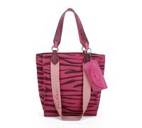 Fritzi Izzy02 Canvas Zebra Pink Cabas Shopper en Toile Mélange Coton Sac à Main Femme Festival Ville Plage Vegan avec Étui à Lunettes Amovible Motif Zèbre 39 x 32 x 11 cm, Rose