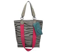 Fritzi Izzy02 Canvas Zebra Wild Cabas Shopper en Toile Mélange Coton Sac à Main Femme Festival Ville Plage Vegan avec Étui à Lunettes Amovible Motif Zèbre 39 x 32 x 11 cm, Vert