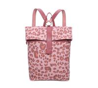 Fritzi Izzy03 Canvas Leo Brick Rucksack Sac à dos mélange coton Femme Rucksack Ville vegan bretelles réglables imprimé léopard 40 x 30,5 x 18 cm, Rose