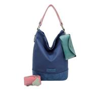 Fritzi Izzy07 Olga Canvas Navy Hobo Sac hobo mélange coton Femme Sac bandoulière Festival Ville Plage vegan étui lunettes amovible sangle épaule 37 x 27 x 17 cm, Bleu