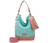 Fritzi Izzy07 Olga Canvas Pooly Hobo Sac hobo mélange coton Femme Sac bandoulière Festival Ville Plage vegan étui lunettes amovible sangle épaule 37 x 27 x 17 cm, Menthe
