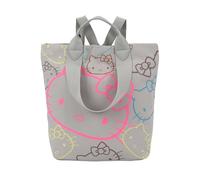 Fritzi JU Hello Kitty Limited Outline Sky Pale Cat Sac à Dos Femme Backpack Sac à Main Loisirs Quotidien Travail Festival Fermeture Éclair Nylon 34 x 50 x 18.5 cm, Gris