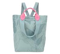 Fritzi Ju Limited Leaves Lighty Ice Petrol Sac à dos pour femme en nylon léger avec compartiment pour ordinateur portable imperméable uni automne hiver avec fermeture éclair 30 x 38 x 17 cm, 19 l