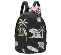 Fritzi Malibu Denim Washed Limited Barbie Backpack Sac à Dos Femme Mélange Coton Loisirs Quotidien Voyage Fermeture Éclair Poche Intérieure Sangle Réglable 31 x 29 x 14 cm, Noir