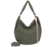 Fritzi Sue01 Suede Jacky Soft Dark Olive Hobo Sac bandoulière similicuir Femme Sac hobo Festival Ville vegan aspect suède pendentif cordon 31 x 29 x 12 cm, Olive