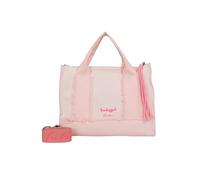 Fritzi Tote Bag Limited Washed Denim Cabas Femme Sac à Main Toile Fermeture Éclair Poche Intérieure Bandoulière Amovible Réglable Quotidien Travail Voyage 29,5 x 40 x 14 cm, Rose