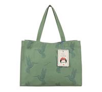 Fritzi x Frida Kahlo Easy01 Kolibri Canvas Green Shopper Sac Cabas Femme Sac à Main Quotidien Bureau Fermeture Éclair Anses 34 x 46,5 x 23 cm, Vert