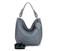 Fritzi01 Eco Sky Hobo Femme Sac Épaule Sac à Main Fermeture Éclair Poche Intérieure Poches Plaquées Quotidien Travail Voyage 28 x 34 x 12 cm, Bleu Ciel