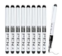 FRIUSATE Lot de 9 stylos à plume jetables noirs pour l'écriture, l'écriture, la calligraphie, le bureau, l'école