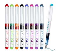 FRIUSATE Lot de 9 Stylos Encre à Plume Jetables pour l'Écriture, la Calligraphie, le Bureau, l'Université, l'École
