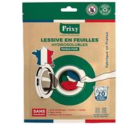 FRIXY - LESSIVE EN FEUILLES - Sachet de 20 feuilles - Fabriquée en FRANCE - Pré-dosée (1 feuille = 1 lessive) - 100% hydrosoluble - Facile à utiliser et ranger