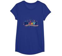 Friyay! Célébration Festive du Week-End pour Les Enseignants T-Shirt, Fille, Bleu Royal, S