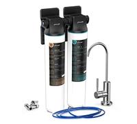 Frizzlife DW15F Système de filtre à eau sous évier avec robinet en nickel brossé, certifié NSF/ANSI 53&42, réduit 99,99% le plomb, le chlore, le fluorure, le mauvais goût et l'odeur, 0,5 micron