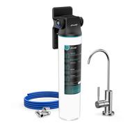 Frizzlife SW15F Système de filtrage d'eau sous évier de 0,5 micron avec robinet en nickel brossé, certifié NSF/ANSI 53&42, réduit 99,99% du plomb, du chlore, du mauvais goût et des odeurs, 16K gallons