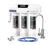 Frizzlife Système de Filtre à Eau Sous Évier avec Robinet en nickel brossé SP99-NEW, Certifié NSF/ANSI 42 & 53, 3 étapes filtration d'eau, 0,5 micron Réduit Plomb, Chlore, Chloramine, Fluorure,WHITE