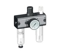 FRL 3 Parties G1/4'' 1200l/min 0.5-10.0bar/7-145psi Semi-Auto Polycarbonate Multifix 1