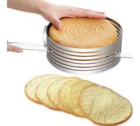 Frmarche Coupe-Gâteaux Cercle Réglable Extensible à Fentes pour découpe Facile Coupe-pâte 25cm-30cm * 8.5cm