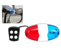 Frmarche Vélo Électrique Sound Light 4 Sons 6 LEDs Sonnette Sirène Police Corne pour Bicyclette