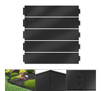 Froadp 10 Pièces Bordure de Jardin en Métal Galvanisé Flexible 10m Clôture de Pelouse Délimitation de Plates-Bandes pour Jardins Tonte Bordure de Verger 1 Élément (LxH) : 100x18cm, Noir