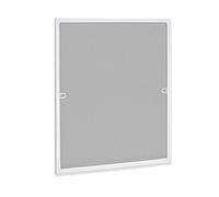 Froadp 100×120cm Moustiquaire avec Blanc Cadre en Aluminium Anti-poussière Extensible Fixation sans Perçage Individuellement Découpable pour Fenêtre Patio Chambre Salon