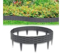 Froadp 100cm Aspect Rotin Bordure de Massif en PP, Palissade de Parterre Flexible de Fleurs en Plastique, DIY Bordurette de Pelouse de Jardin, Courbe et Rond Clôture de Jardin (Lot de 20, Anthracite)