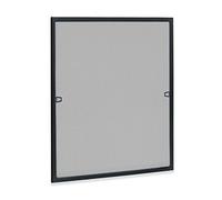 Froadp 120×140cm Moustiquaire avec Anthracite Cadre en Aluminium Anti-poussière Extensible Fixation sans Perçage Individuellement Découpable pour Fenêtre Patio Chambre Salon