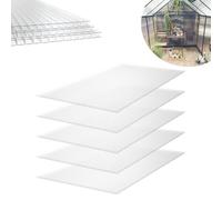 Froadp 14pcs Plaque Polycarbonate Panneaux de Serre Découpables Résistant aux UV Plaques Alvéolaires Transparentes 605x1210x4mm Plaques à Double Paroi Alvéolaire pour les Serre de Jardin