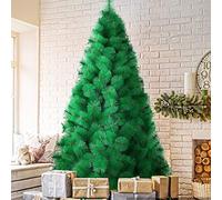 Froadp 210cm Arbre Artificiel de Noël avec Support Stable et 320 Pointes de Simulation Traditionnel pour Noël Bricolage Artisanat Fête Décoration(Aiguille de pin avec Snow-Effect)