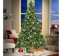 Froadp 210cm Arbre de Noël Artificiel en PVC - Sapin avec 820 Branches et 350 LEDs - Amovible avec Support en Métal - Ignifugé pour Décoration