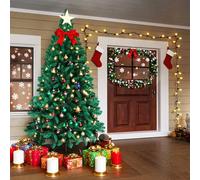 Froadp 210cm Arbre de Noël Artificiel en PVC - Sapin avec 820 Branches et 350 LEDs - Amovible avec Support en Métal - Ignifugé pour Décoration