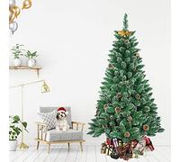 Froadp 240cm Arbre Artificiel de Noël avec Support Stable et 850 Pointes de Simulation Traditionnel pour Noël Bricolage Artisanat Fête Décoration(PVC avec Snow-Effect)
