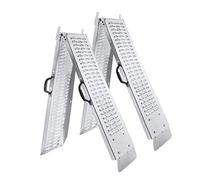 Froadp 2X Rampe de Chargement Antidérapante Galvanisé Rampes d'accès de Trottoir Rail pour Voitures de Moto Quads Remorques Charge Maximale 400KG par Paire (180x22.5x4.5cm)