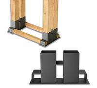 Froadp 4x Aide à l'empilage du Bois de Cheminée Métal Fer Injecté Support d'empilage Bois de Cheminée Stable Bâti Berceaux Porte-Empilag pour Étagère à Bois de Chauffage Extérieure ou Intérieure