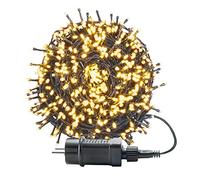 Froadp 50m Guirlandes Lumineuse Exterieur 500 LEDs Filet Lumineux Noël Chaîne de Lampes avec 8 Modes d'éclairage & Fonction de Mémorisation & EU-Prise IP44 pour mariage Fête (Blanc chaud)