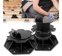Froadp 60-140mm Plots Terrasse Réglable en Hauteur, Supports de Planche pour Dalles de Terrasse, Pieds PP Autonivelants, Palier de Poutre pour Revêtement de Sol Extérieur ou Plaques de Balcon (50)