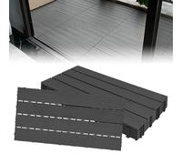 Froadp 60x30cm WPC Carrelage de sol en Plastique Composite, Revêtement de sol Extérieur, Dalles en Bois-plastique Extérieur, Caillebotis Système Plug-in pour Terrasse Jardin Balcon(6 pcs, Anthracite)
