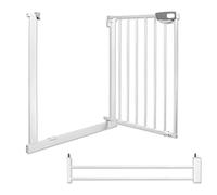 Froadp 77cm Barrière de Sécurité sans Perçage, Barriere Extensible pour Enfants Chien Chats, Blanc Barrières d’escaliers et de Portes, Fermeture Auto et Magnétique Protége Portillon (85-95cm)