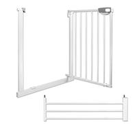 Froadp 77cm Barrière de Sécurité sans Perçage, Barriere Extensible pour Enfants Chien Chats, Blanc Barrières d’escaliers et de Portes, Fermeture Auto et Magnétique Protége Portillon (95-105cm)